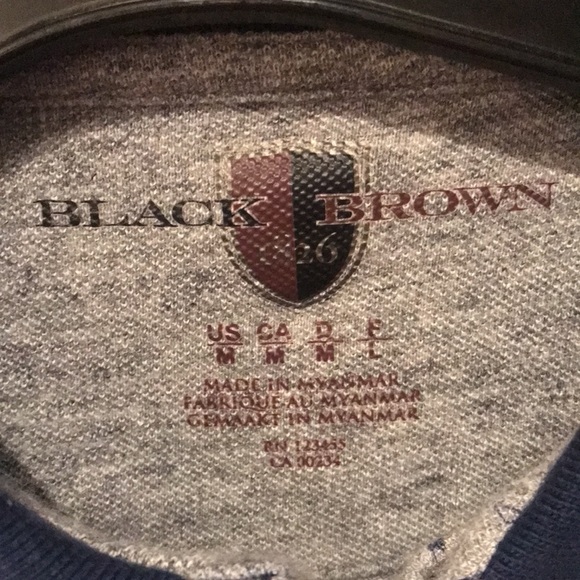 Brand New Black Brown 1826 Floral grey and blue Polo SZ M - Picture 3 of 4